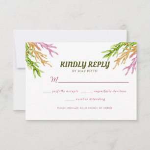Cartons Réponse Jardin d'été Aquarelle Mariage floral