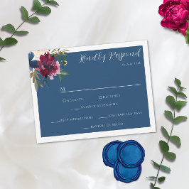 Cartons Réponse Jardin enchanté Dusty Blue Bourgogne Navy