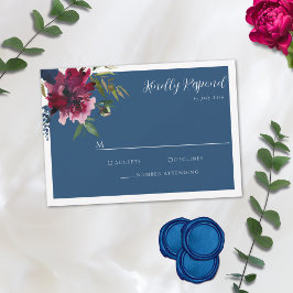 Cartons Réponse Jardin enchanté Dusty Blue Bourgogne Navy