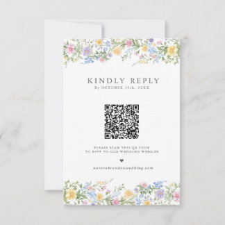 Cartons Réponse Jardin Floral de Mariage Orné de Pastel Doux de Pr