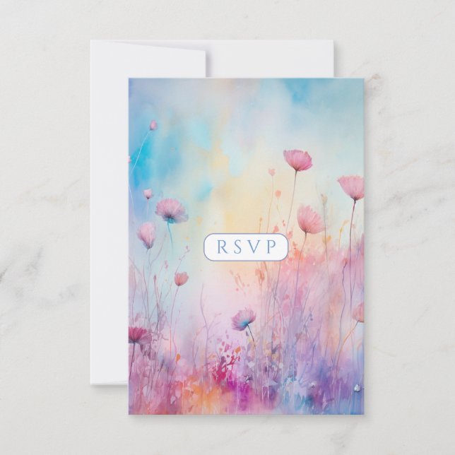 Cartons Réponse Jardin printanier Sweet Sixteen bleu rose lavande (Devant)