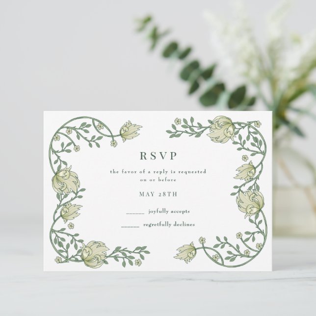 Cartons Réponse Jardin romantique Mariage floral (Debout devant)
