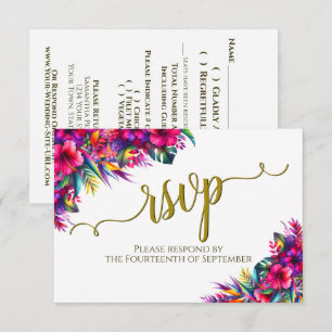 Cartons Réponse Jardin tropical Floral Élégant Mariage de calligra
