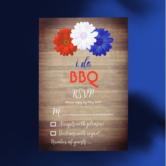 Cartons Réponse Je fais du BBQ Fleur patriotique (Créateur téléchargé)