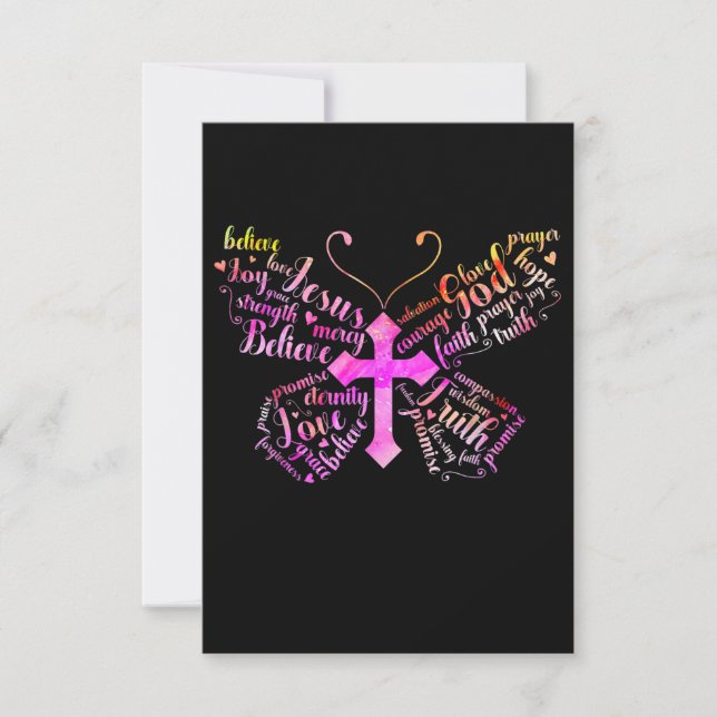 Cartons Réponse Jésus amour | Jésus Papillon Croix chrétienne foi (Devant)
