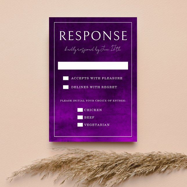 Cartons Réponse Jewel Tone Romance | Amethyste | Mariage (Créateur téléchargé)