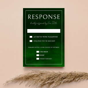 Cartons Réponse Jewel Tone Romance Émeraude Mariage