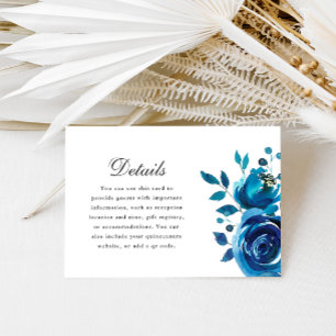 Cartons Réponse Jolie calligraphie florale bleu Quinceanera Détail