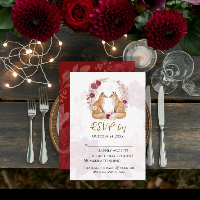 Cartons Réponse Jouer Fox Mariage d'automne (Créateur téléchargé)