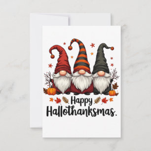 Cartons Réponse Joyeux Hallothanksmas Halloween Noël Gnomes