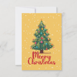 Cartons Réponse Joyeux Noël, Sapin de Noël, Neige, Vacances