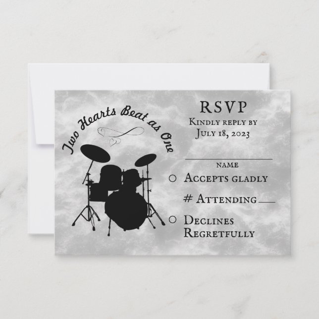 Cartons Réponse Kit de batterie de mariage pour batteur Musique RS (Devant)