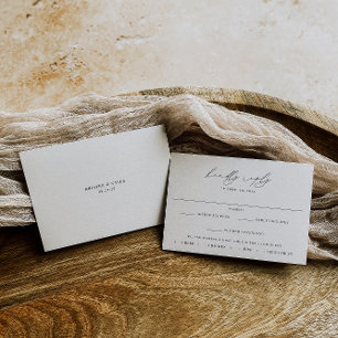 Cartons Réponse KRISTEN Minimalist Repas Choice Mariage