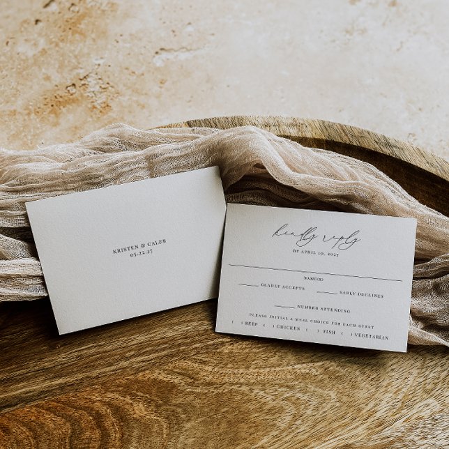 Cartons Réponse KRISTEN Minimalist Repas Choice Mariage (Créateur téléchargé)