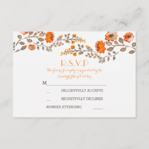 Cartons Réponse la chute fleurit l'aquarelle peinte épouser des