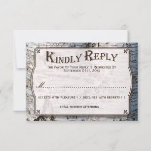 Cartons Réponse La collection de Mariages Rustic Silver Birch Tree