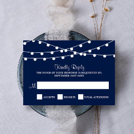 Cartons Réponse La Collection Mariage Bleu Marine Lights