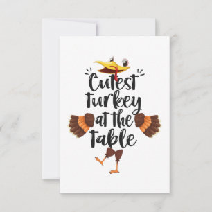 Cartons Réponse La Turquie la plus mignonne à la table Mignonne au