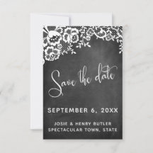 Lace Chalkboard Moderne Calligraphie Enregistrer l