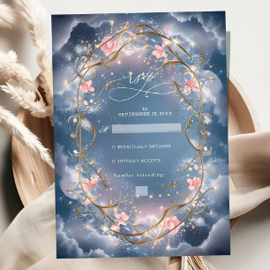 Cartons Réponse L'amour dans le Mariage floral à l'air pétillant