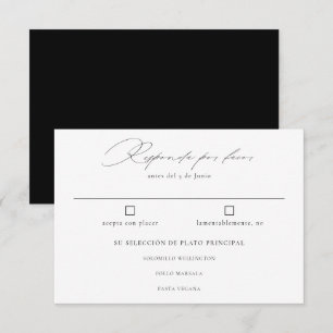 Cartons Réponse Langue Espagnole Nuestra Boda Negro Caligrafía