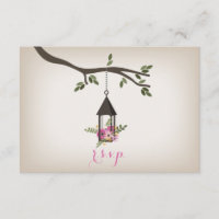 Lanterne rose Floral Mariage R.S.V.P.