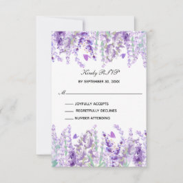 Cartons Réponse Lavande Verdure Floral Aquarelle Formal Elégant