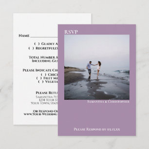 Cartons Réponse Lavender Moderne Simple Minimaliste Mariage photo