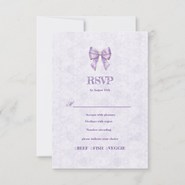 Cartons Réponse Lavender Wisteria Ribbon – Japanese-Inspired (Devant)
