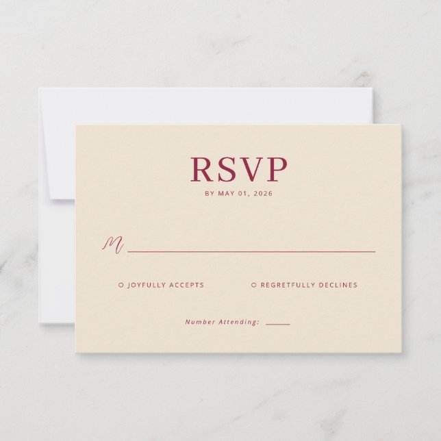 Cartons Réponse Lavish Crimson Blooms Wedding (Devant)