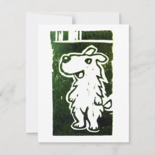Cartons Réponse Le linogravure de The Wonder Dog