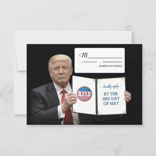 Cartons Réponse Le président Trump 👰 Coutume de mariage patriotiq (Devant)