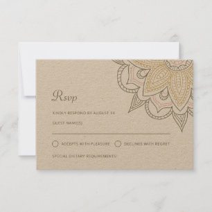 Cartons Réponse L'élégant Mariage indien moderne Mehndi Kraft