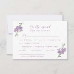 Cartons Réponse Lilac Floral Bouquet Mariage