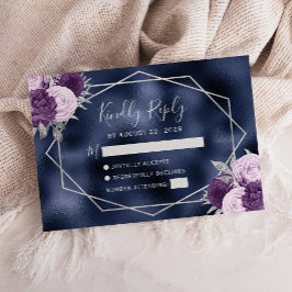 Cartons Réponse Lilac Purple Argent Floral Géométrique Marine Foil