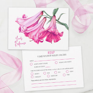 Cartons Réponse Lily tubulaire rose art botanique mariage