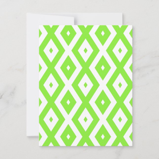 Cartons Réponse Lime green and white diamond pattern (Devant)