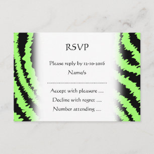Cartons Réponse Lime Green et Black Zebra Motif d'impression