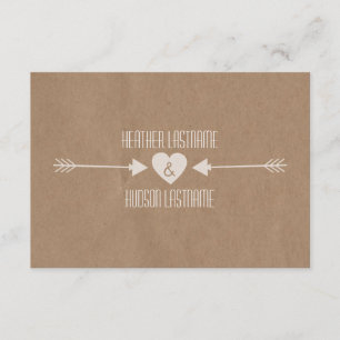 Cartons Réponse Livre Brown Flèches blanches inspirées Mariage R.S