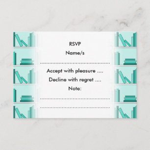 Cartons Réponse Livres sur Shelf. Design en Turquoise et Aqua.