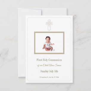 Cartons Réponse L'or personnalisé et la première sainte communion 