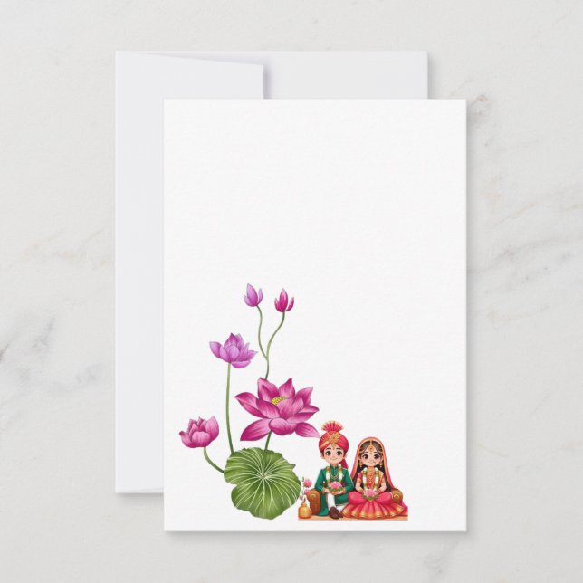 Cartons Réponse Lotus mariage (Devant)