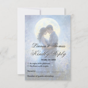 Cartons Réponse Lumière de la lune Mariage Celestin Love Thème Cie