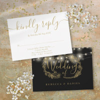 Lumières de chaîne dorées et noires pour mariage f