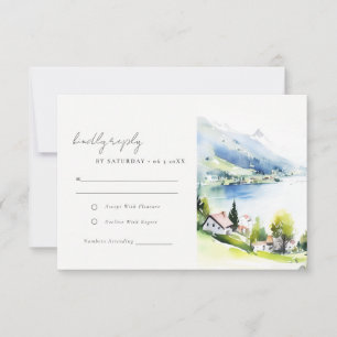 Cartons Réponse Lungern Suisse Paysage Aquarelle Mariage