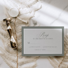 Cartons Réponse Luxe classique | Élégant Mariage vert Sage