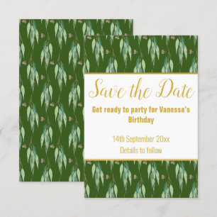 CARTONS RÉPONSE LUXE EUCALYPTUS MOTIF OLIVE ENREGISTRER LA DATE RS
