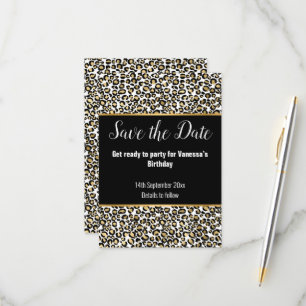 CARTONS RÉPONSE LUXE IMPRIMÉ ANIMAL OR PAILLETTE OR SAVE THE DATE