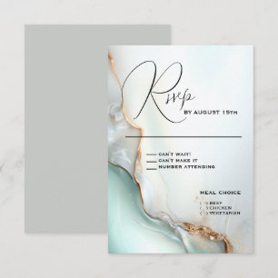 Cartons Réponse Luxe Opal Turquoise Or Liquide d'alcool Encre