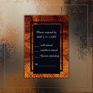 Cartons Réponse luxueux animal en peau de serpent sauvage mariage